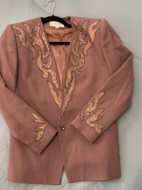 Nolan Miller Embellished Women's Blazer Size 8 Wool snakeskin